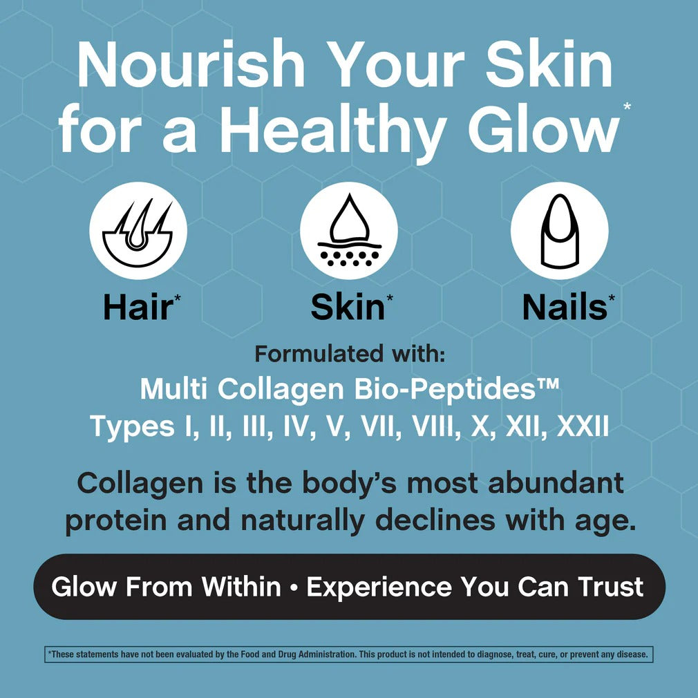 NeoCell Multi Collagen Bio-Peptides Powder | 22oz | Advanced with Hyaluronic Acid and Vitamin C | 10 Super Types of Collagen | Superior Absorption | Grassfed Protein Supplement